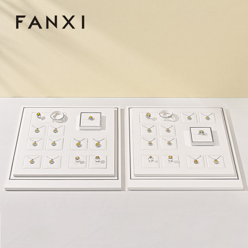 FANXI Factory white leather metal Jewelry Combination Set