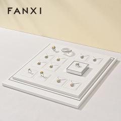 FANXI Factory white leather metal Jewelry Combination Set