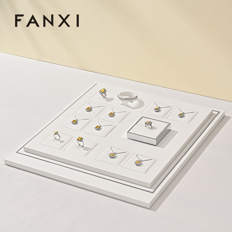 FANXI Factory white leather metal Jewelry Combination Set