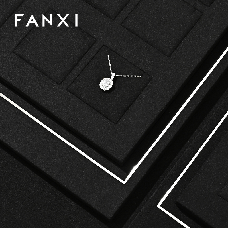 FANXI Factory Black Microfiber Jewelry display set