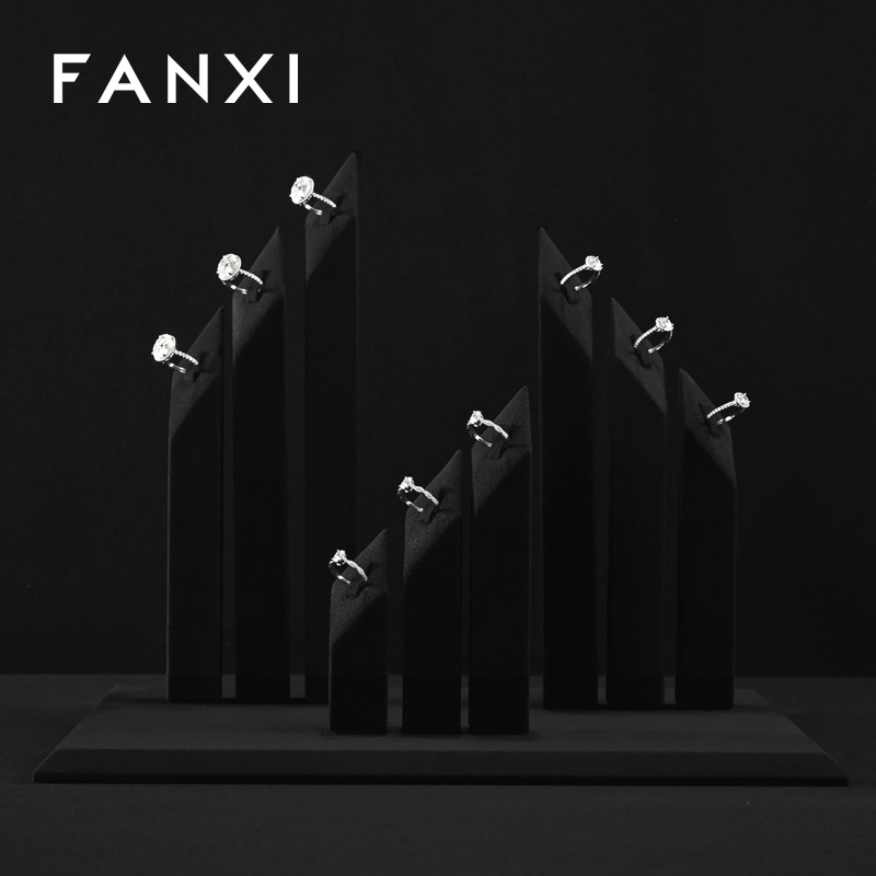 FANXI Factory Black Microfiber Jewelry display set