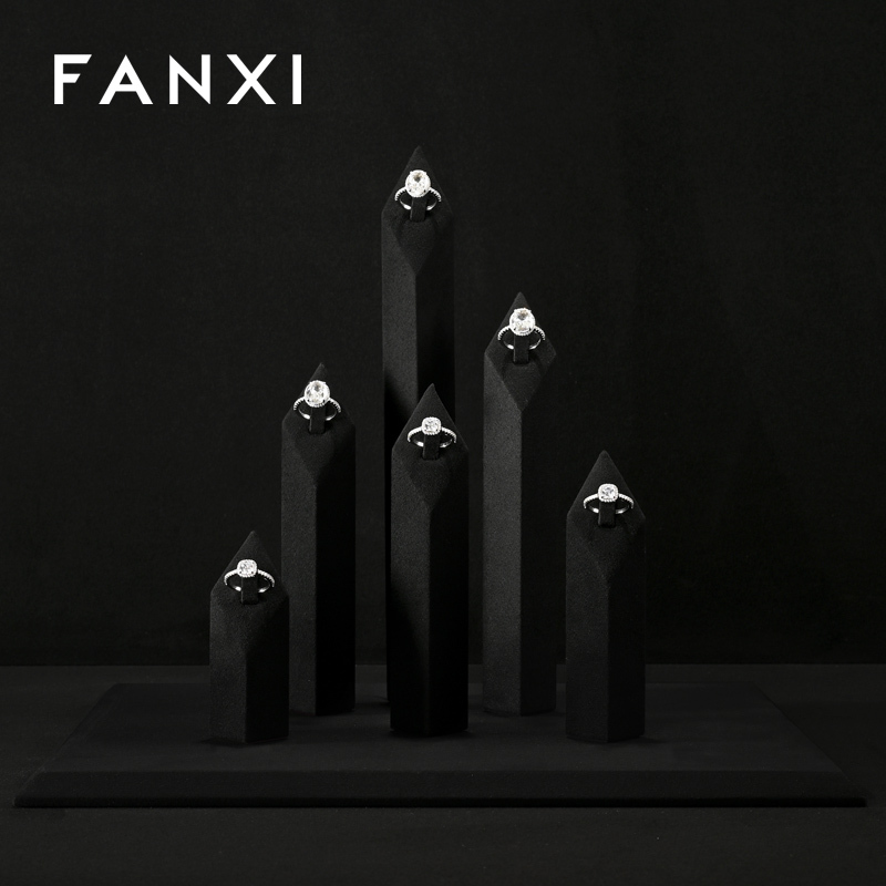 FANXI Factory Black Microfiber Jewelry display set