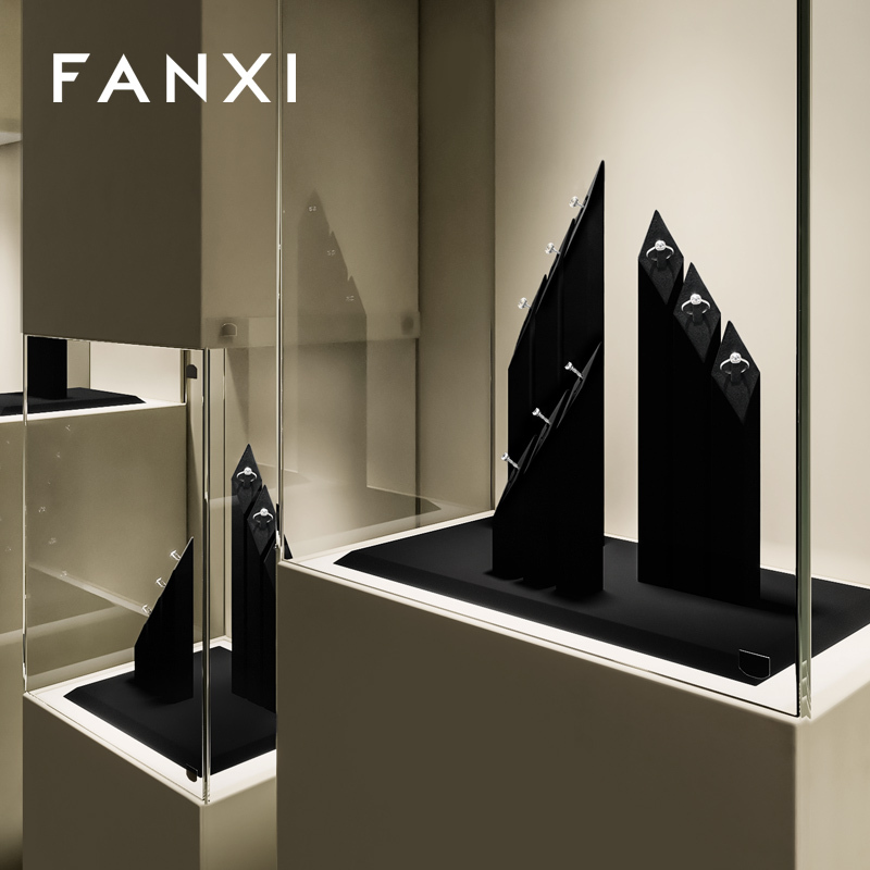 FANXI Factory Black Microfiber Jewelry display set