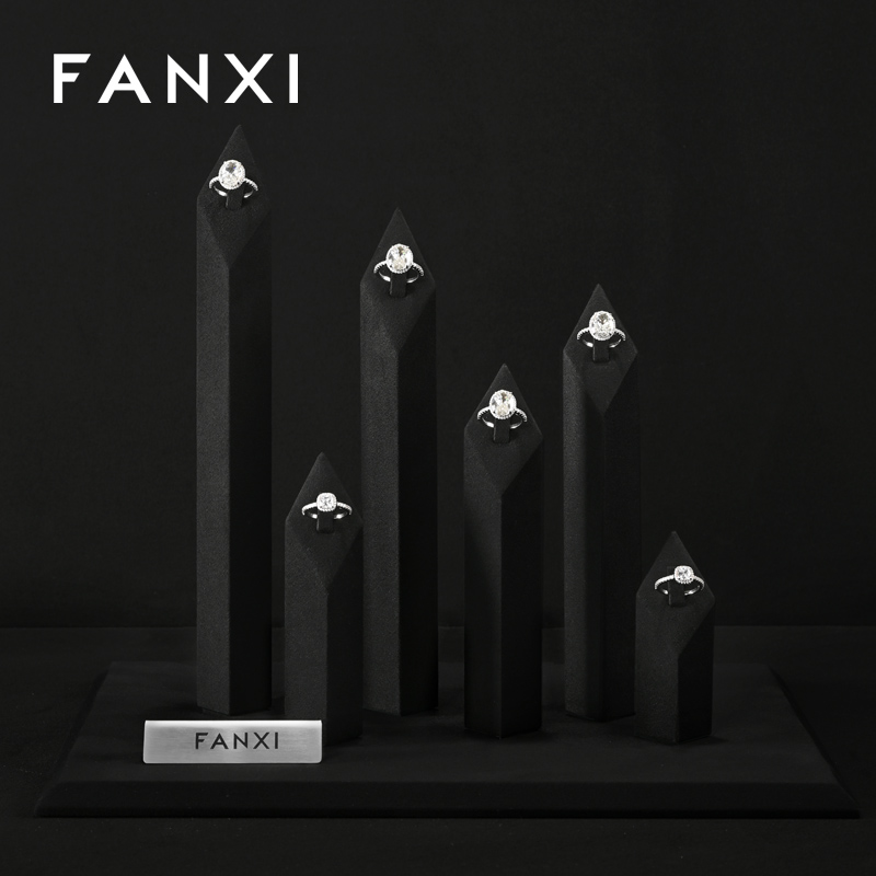 FANXI Factory Black Microfiber Jewelry display set