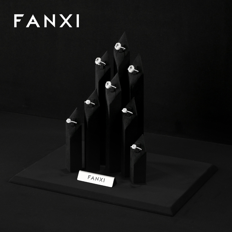 FANXI Factory Black Microfiber Jewelry display set