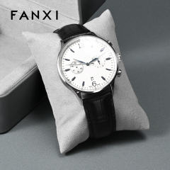 FANXI Factory Dark and Light Grey Leather Rounded Watch Box