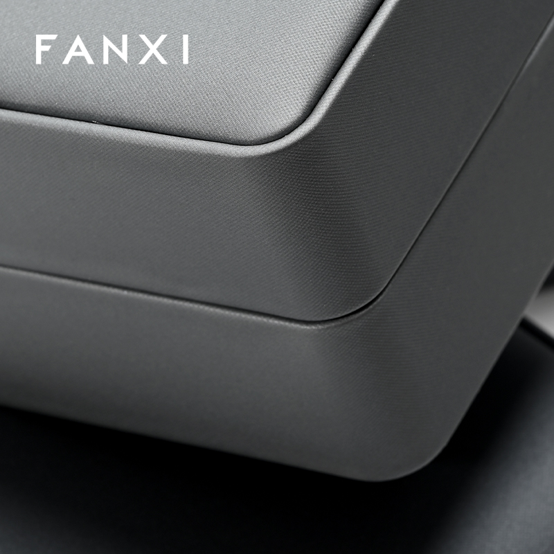 FANXI Factory Dark and Light Grey Leather Rounded Watch Box