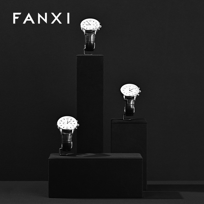 FANXI High quality Black Microfiber Watch display set