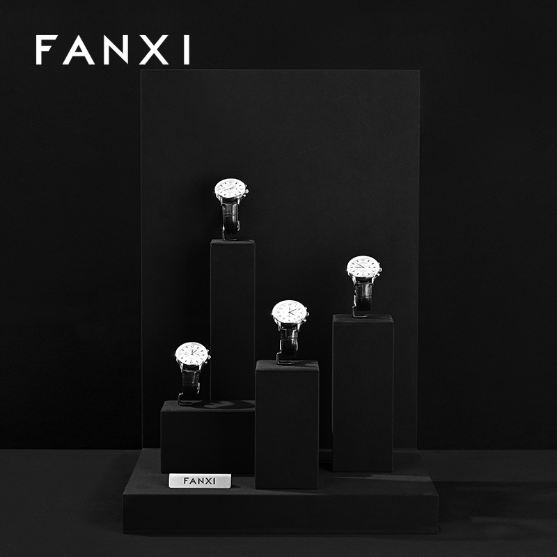 FANXI High quality Black Microfiber Watch display set