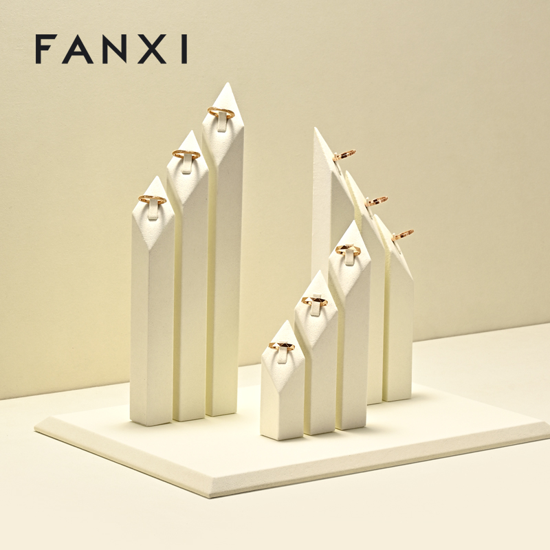 FANXI Luxury Beige Microfiber Jewelry display set