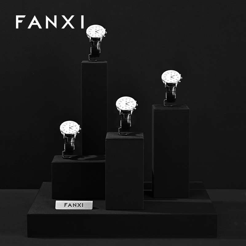 FANXI High quality Black Microfiber Watch display set