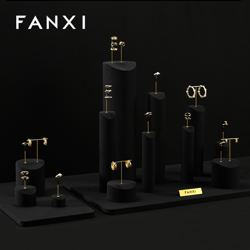 FANXI High quality Black Microfiber jewelry combination set