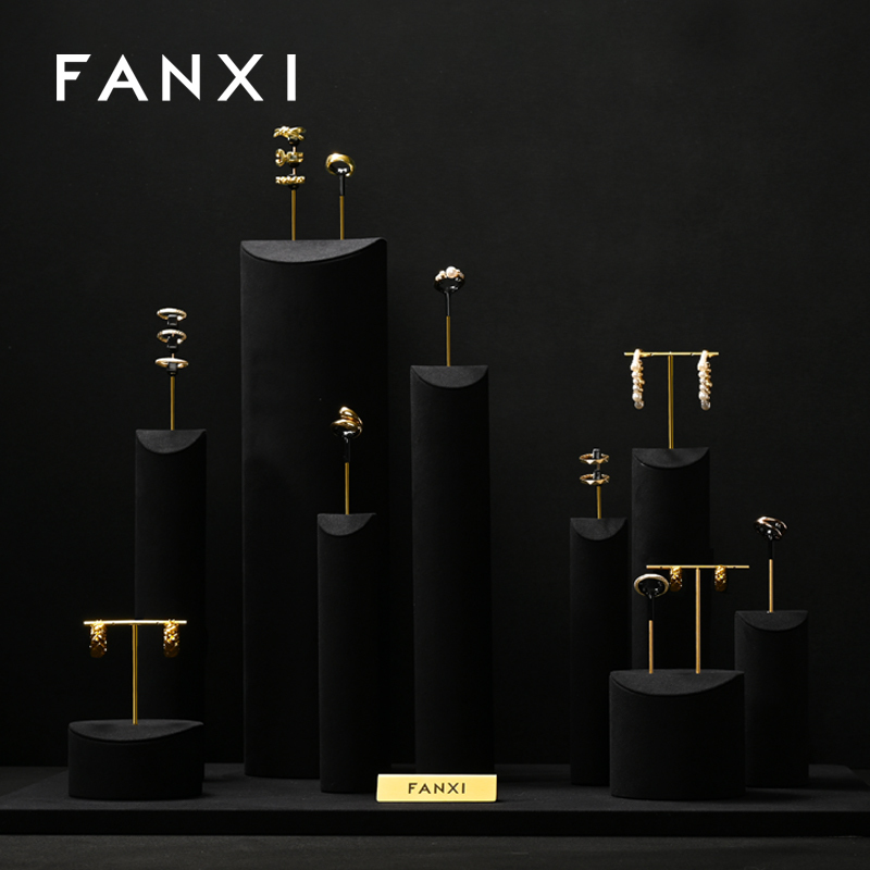 FANXI High quality Black Microfiber jewelry combination set