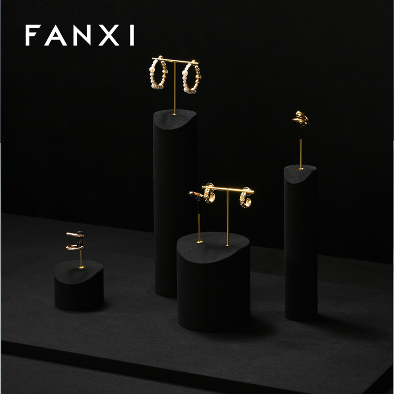 FANXI High quality Black Microfiber jewelry combination set