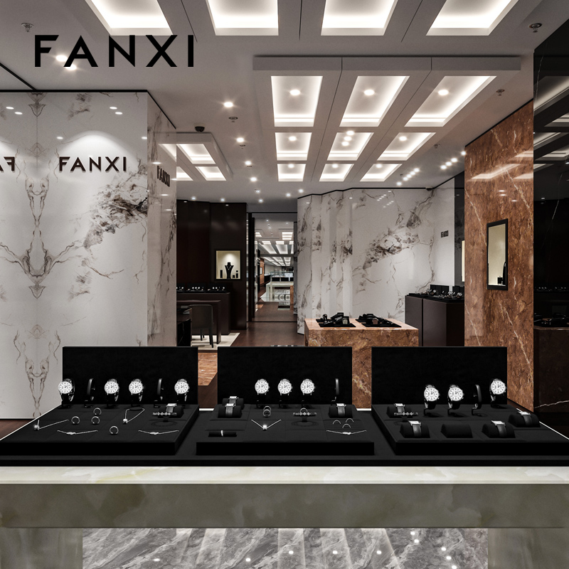 FANXI Hot sale black microfiber jewelry display set