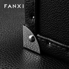 FANXI Luxury Black Leather Jewelry suitc