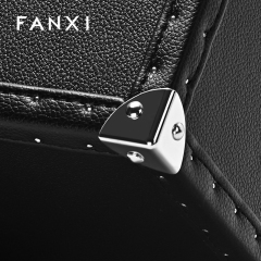 FANXI Luxury Black Leather Jewelry suitc