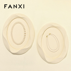 FANXI Luxury Beige Microfiber Jewelry display tray