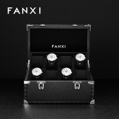 FANXI Luxury Black Leather Jewelry suitc