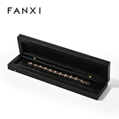 FANXI Custom black leather velvet jewelry box