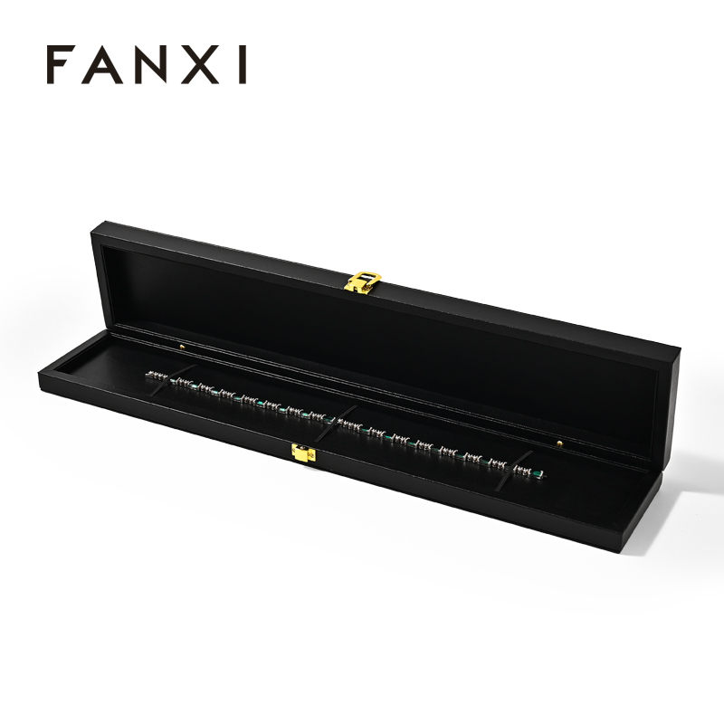 FANXI Custom black leather jewelry box