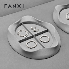 FANXI New arrival Gray Microfiber Jewelry plates