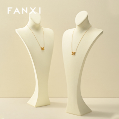 FANXI Fashion Beige Microfiber Jewelry Portrait Stand