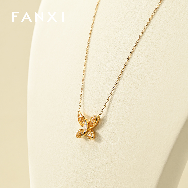 FANXI Fashion Beige Microfiber Jewelry Portrait Stand