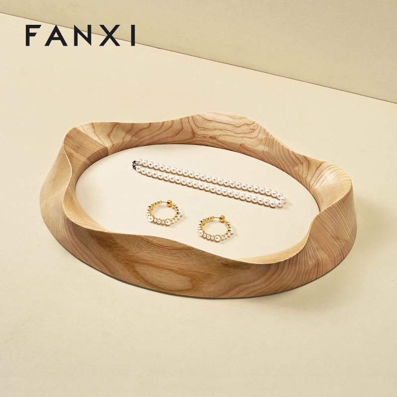 FANXI High Quality Beige Brown Microfiber Jewelry Display