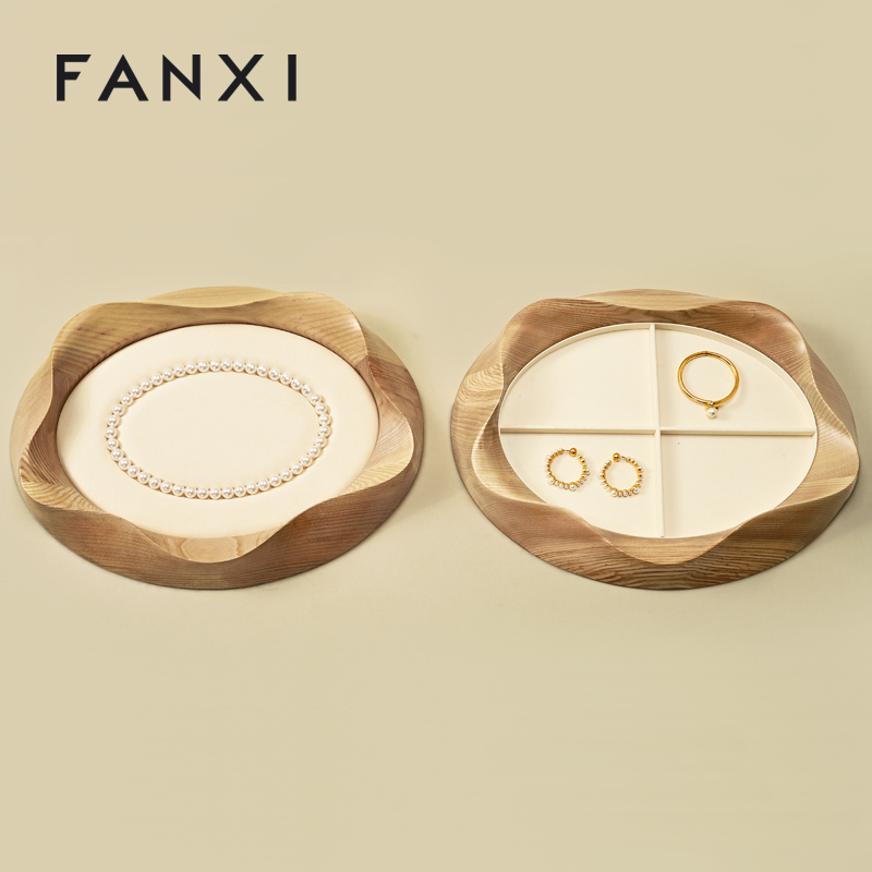 FANXI High Quality Beige Brown Microfiber Jewelry Display