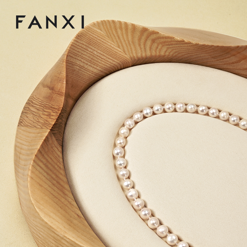 FANXI High Quality Beige Brown Microfiber Jewelry Display