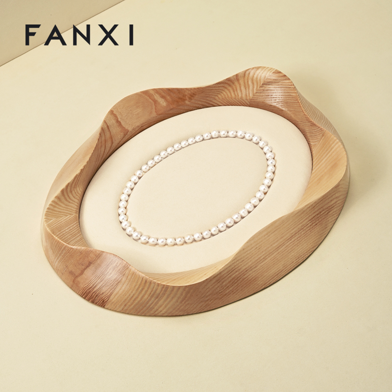 FANXI High Quality Beige Brown Microfiber Jewelry Display