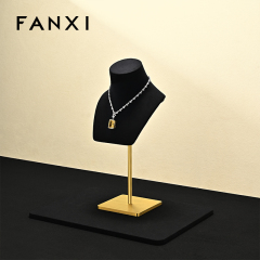 FANXI Hot sale Black Microfiber Metal Jewelry Combination Set