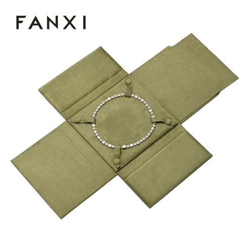 FANXI Custom green microfiber necklace holder