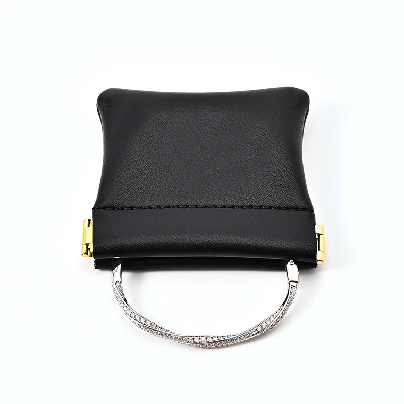 FANXI Custom black PU leather jewelry bag