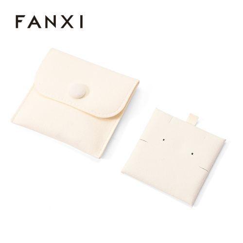 Fanxi Custom beige microfiber jewelry bag