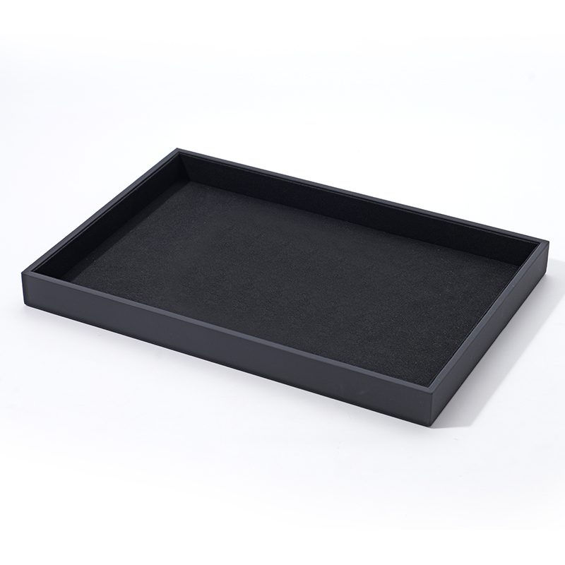 FANXI Custom black microfiber PU leather jewelry tray