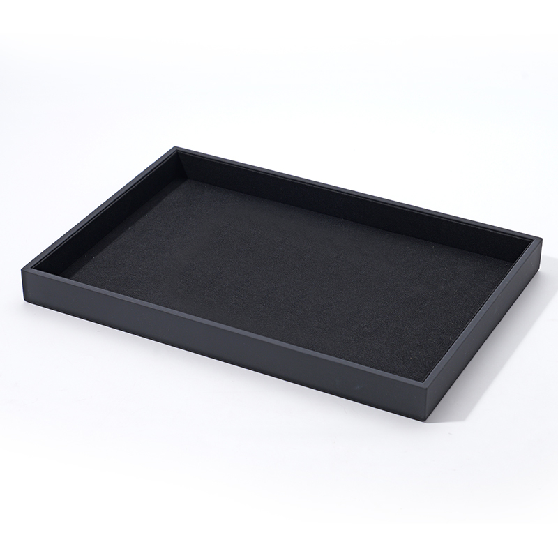 FANXI Custom black microfiber PU leather jewelry tray