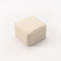 FANXI Custom beige PU leather velvet earring box