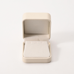 FANXI Custom beige PU leather velvet earring box