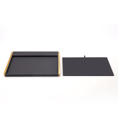 FANXI Custom black PU leather jewelry plate