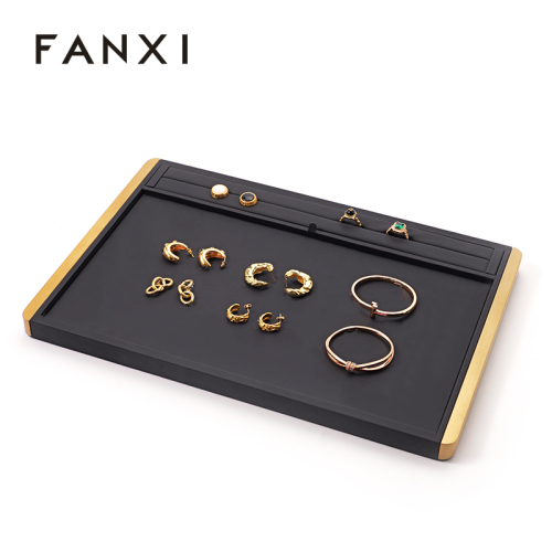 FANXI Custom black PU leather jewelry plate