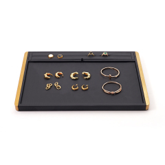 FANXI Custom black PU leather jewelry plate