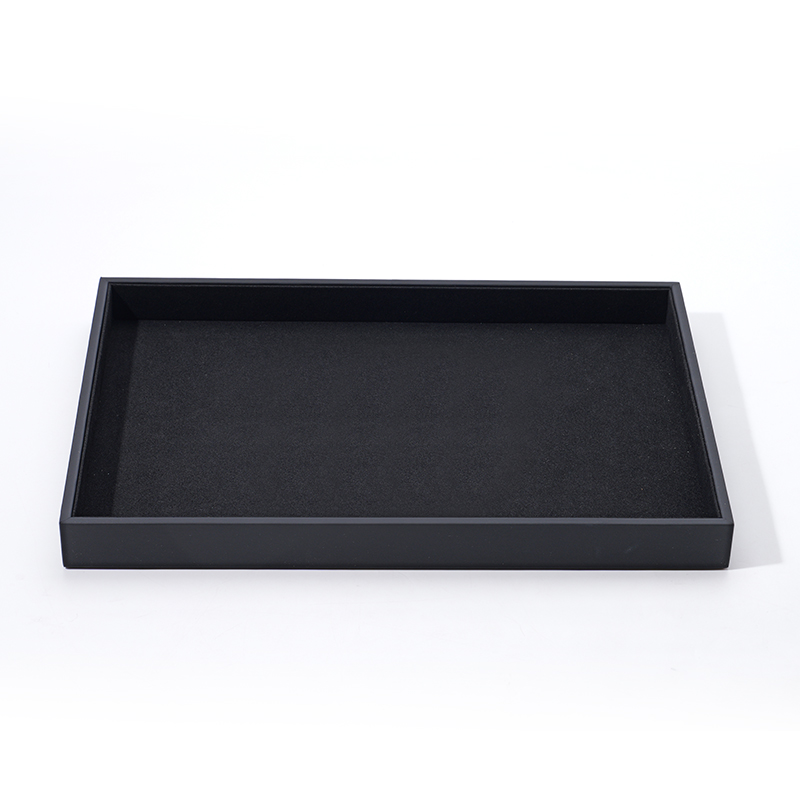 FANXI Custom black microfiber PU leather jewelry tray