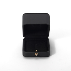 FANXI Custom black PU leather microfiber ring box