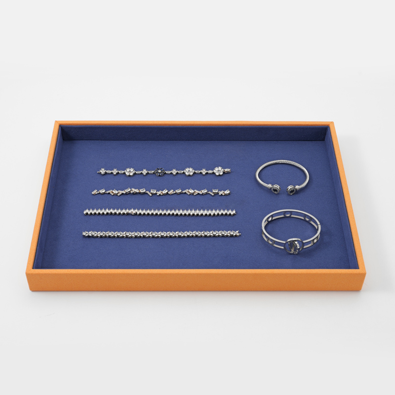 FANXI Custom blue microfiber jewelry display tray