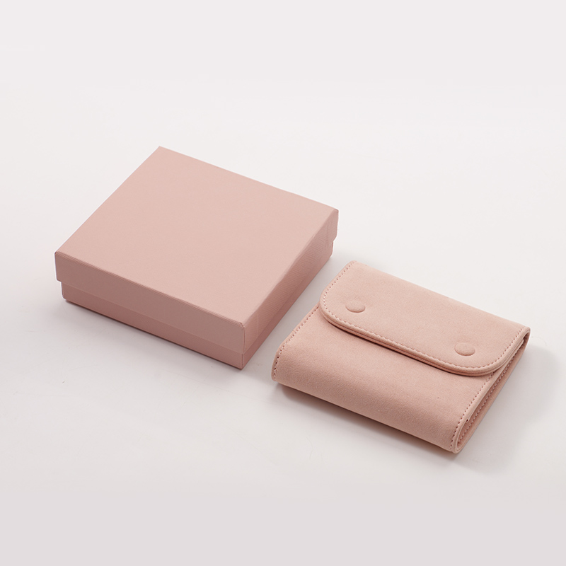 FANXI Custom pink paper box microfiber jewelry box