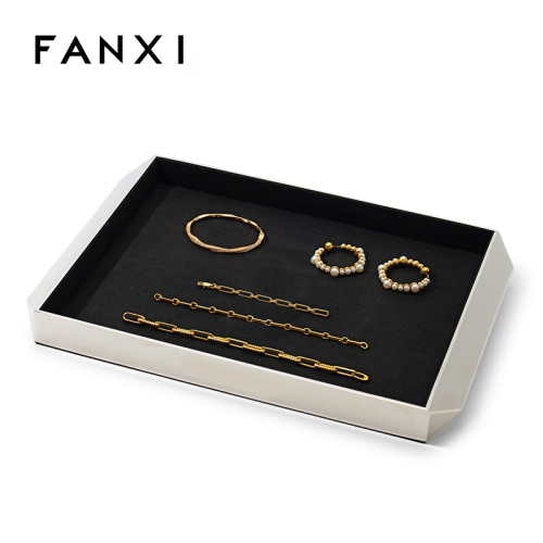 FANXI Custom black microfiber jewelry display tray