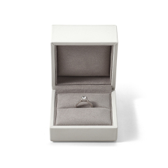 FANXI Custom white PU leather microfiber ring box