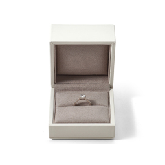 FANXI Custom white PU leather microfiber ring box